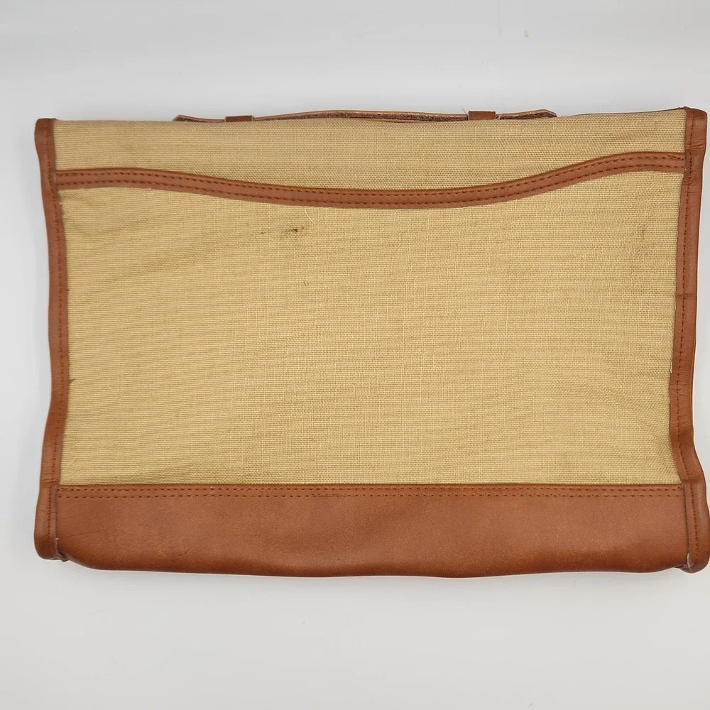 Vintage Charles Revson Attache Briefcase by Ultima II – Beige Brown Canvas‎